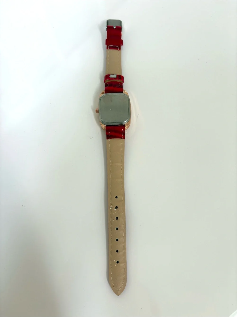 Red Crystal-Embellished Women's Dress Watch